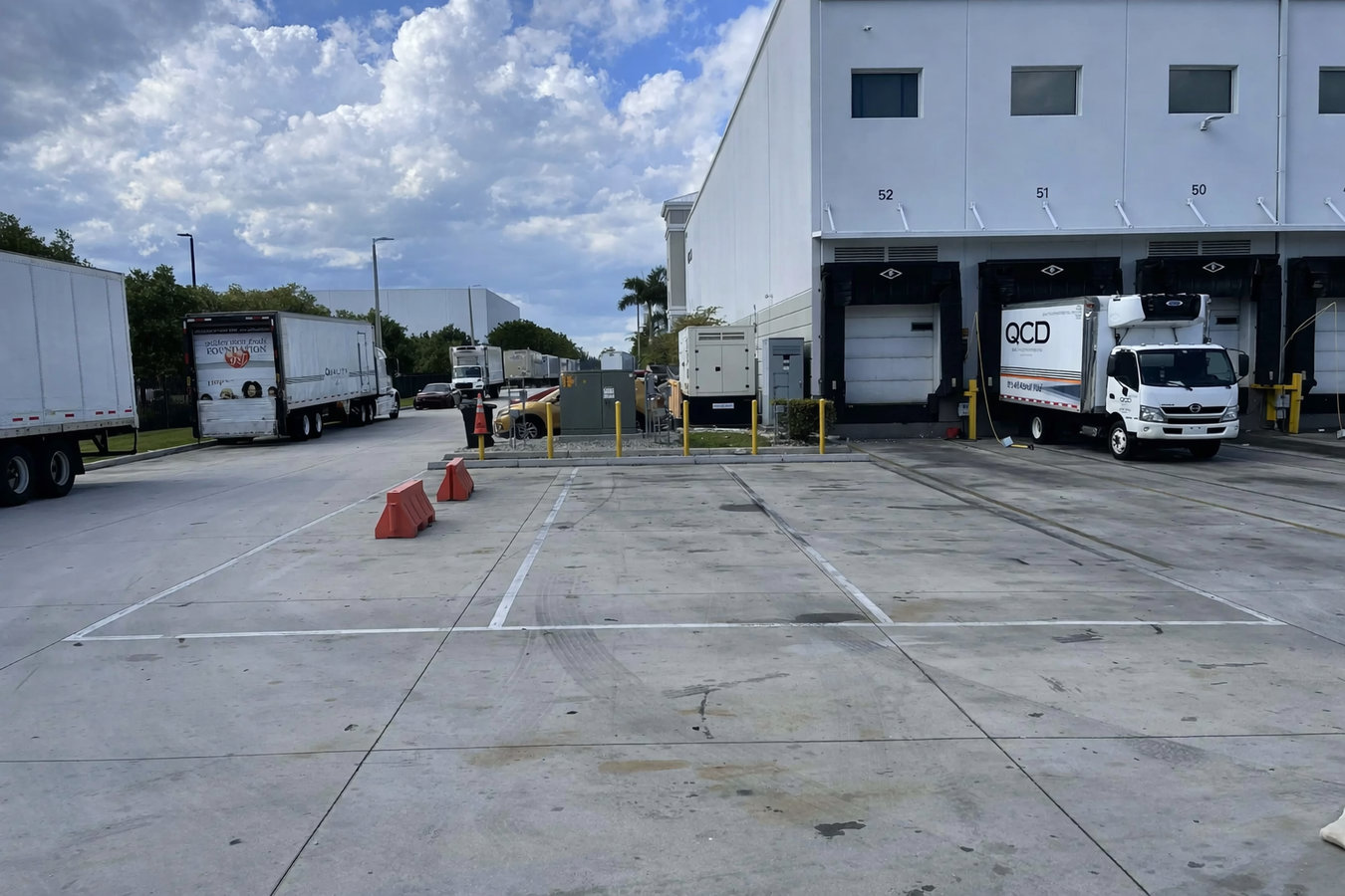 Concrete parking lot building